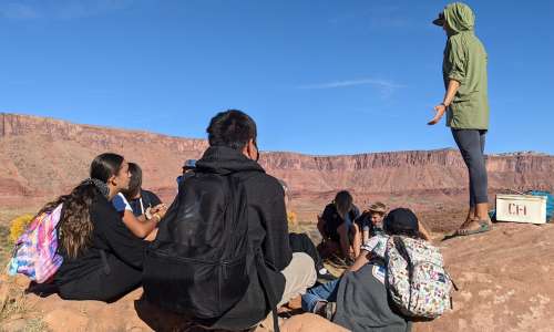 Kids out on a Utah plateau Kids out on a Utah plateau